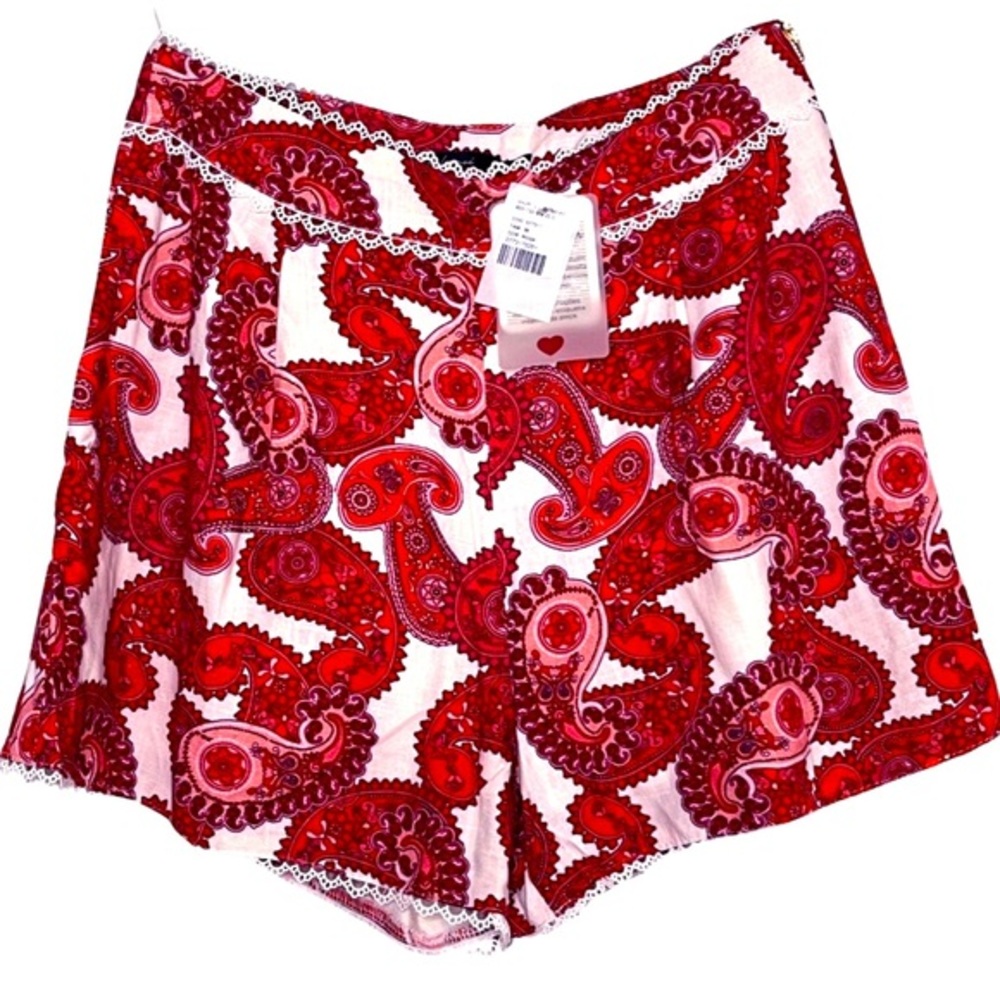 Cotton/Linen Blend Paisley Shorts